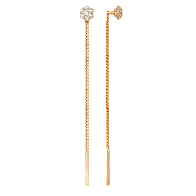 Серьги ЮФ Династия - Золото 585, Фианит (арт. 001382-1102)