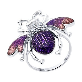 Кольцо SOKOLOV - Серебро 925, Фианит, Эмаль (арт. 94014140)