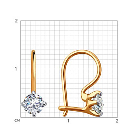 Серьги Diamant - Золото 585, Фианит (арт. 51-120-02038-1)