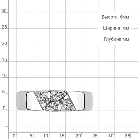 Кольцо Аквамарин - Серебро 925, Фианит (арт. 67311.5)