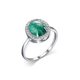 Кольцо Дар - Серебро 925, Амазонит, Фианит (арт. К-3433рк46000)