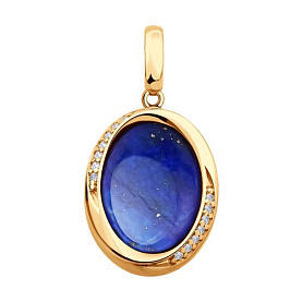 Подвеска SOKOLOV - Серебро 925, Ляпис, Фианит (арт. 83030344)