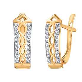 Серьги Атолл - Золото 585, Фианит (арт. 21210)