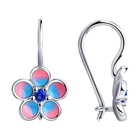 Серьги SOKOLOV - Серебро 925, Фианит, Эмаль (арт. 94024040)