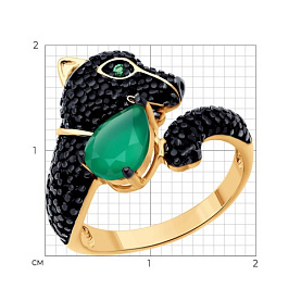 Кольцо SOKOLOV - Серебро 925, Агат, Фианит (арт. 92014554)