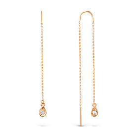 Серьги ЮФ Династия - Золото 375, Фианит (арт. 031792-5100)