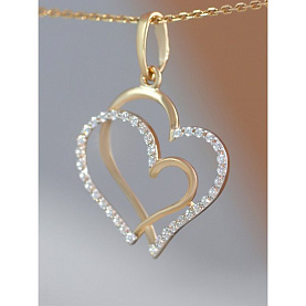 Подвеска ЮФ Династия - Золото 375, Фианит (арт. 100128-5102)