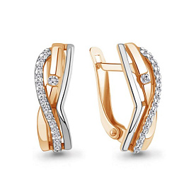 Серьги Аквамарин - Золото 375, Фианит (арт. 45324А.8)