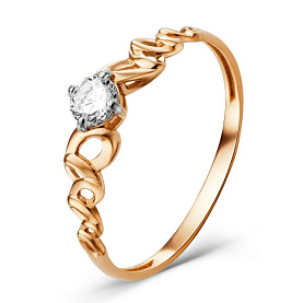 Кольцо ЮФ Династия - Золото 585, Фианит (арт. 014441-1102)