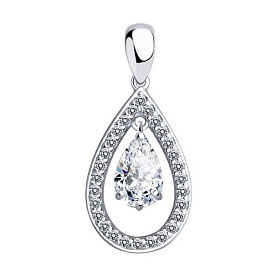 Подвеска SOKOLOV - Серебро 925, Фианит (арт. 94031991)