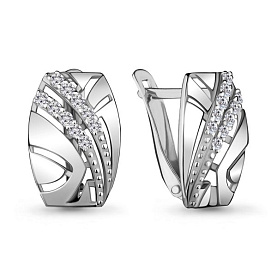 Серьги Аквамарин - Серебро 925, Фианит (арт. 45771А.5)