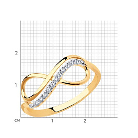 Кольцо SOKOLOV - Золото 375, Фианит (арт. 016622-4)