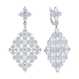 Серьги SOKOLOV - Серебро 925, Фианит (арт. 94027034)