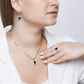 Кольцо SOKOLOV - Серебро 925, Агат, Фианит (арт. 92011798)