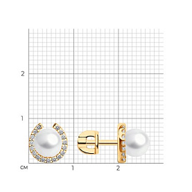 Серьги SOKOLOV - Серебро 925, Жемчуг имитация, Фианит (арт. 93021190)