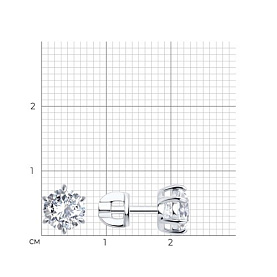 Серьги SOKOLOV - Серебро 925, Бриллианит (арт. 94027803)