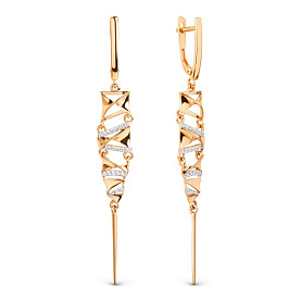 Серьги ЮФ Династия - Золото 375, Фианит (арт. 029802-5102)