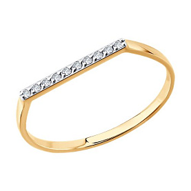 Кольцо SOKOLOV - Золото 585, Фианит (арт. 019695)