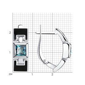 Серьги SOKOLOV - Серебро 925, Синтетический ситалл , Эмаль (арт. 92022232)