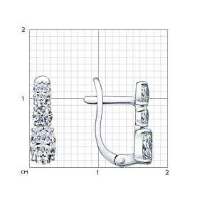 Серьги SOKOLOV - Серебро 925, Фианит (арт. 94021705)