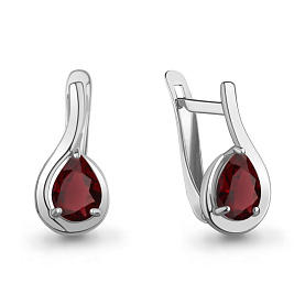 Серьги Аквамарин - Серебро 925, Гранат (арт. 45021403.5)