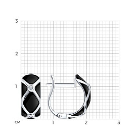 Серьги Diamant - Серебро 925, Фианит, Эмаль (арт. 94-120-00235-2)