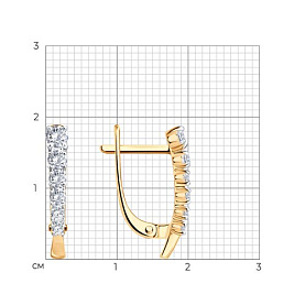 Серьги Diamant - Золото 585, Фианит (арт. 51-120-01376-1)