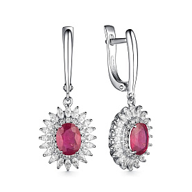 Серьги Дар - Серебро 925, Рубин, Фианит (арт. С-5061рс1115200)
