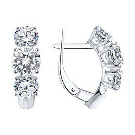 Серьги SOKOLOV - Серебро 925, Фианит (арт. 94022963)