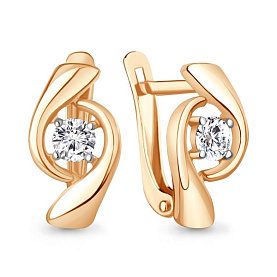 Серьги Аквамарин - Серебро 925, Фианит (арт. 400471А.6)