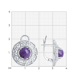 Серьги Diamant - Серебро 925, Чароит (арт. 94-320-00839-1)
