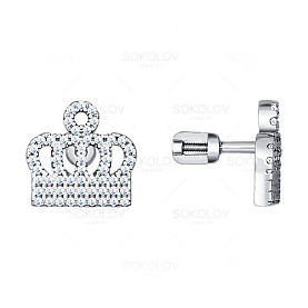 Серьги SOKOLOV - Серебро 925, Фианит (арт. 94021334)