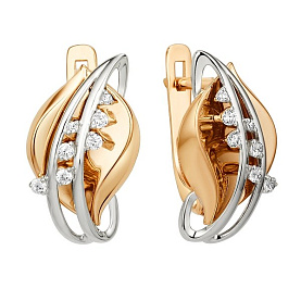 Серьги ЮФ Династия - Золото 375, Фианит (арт. 018012-5102)