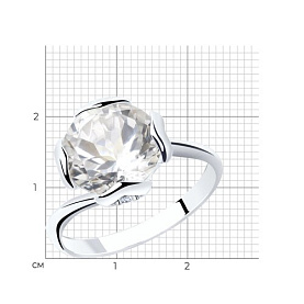 Кольцо SOKOLOV - Серебро 925, Горный хрусталь, Фианит (арт. 92011795)