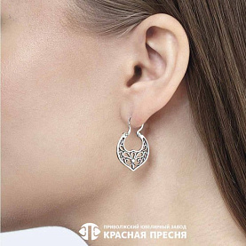 Серьги Красная пресня - Серебро 925 (арт. 33015686)