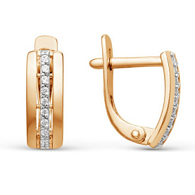 Серьги ЮФ Династия - Золото 585, Фианит (арт. 000532-1102)