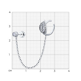 Серьга SOKOLOV - Серебро 925, Фианит (арт. 94170340)