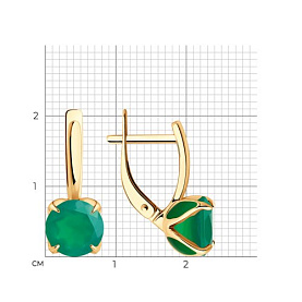 Серьги Diamant - Золото 585, Агат, Эмаль (арт. 51-320-02058-7)