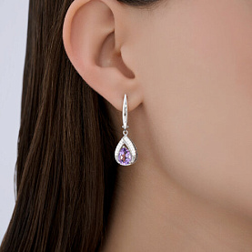 Серьги SOKOLOV - Серебро 925, Аметист, Фианит (арт. 92023209)