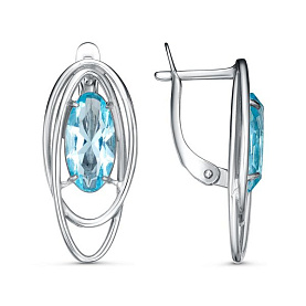 Серьги Красная пресня - Серебро 925, Стекло (арт. 33616528Д3)