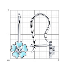 Серьги SOKOLOV - Серебро 925, Фианит, Эмаль (арт. 94021818)