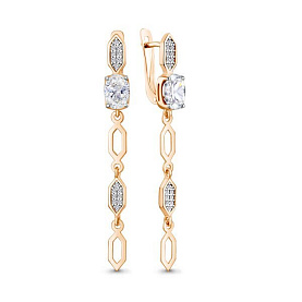 Серьги Аквамарин - Серебро 925, Фианит (арт. 400888А.6)