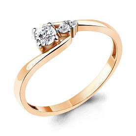 Кольцо Аквамарин - Серебро 925, Фианит (арт. 67418А.6)