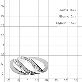 Кольцо Аквамарин - Серебро 925, Фианит (арт. 600815А.5)