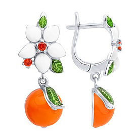 Серьги SOKOLOV - Серебро 925, Фианит, Эмаль (арт. 94027050)