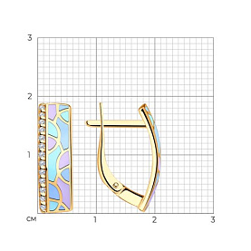 Серьги Diamant - Серебро 925, Фианит, Эмаль (арт. 93-120-01574-1)