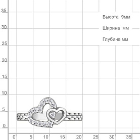Кольцо Аквамарин - Серебро 925, Фианит (арт. 600803А.5)