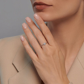 Кольцо SOKOLOV - Золото 585, Фианит (арт. 018982-3)