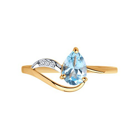 Кольцо Diamant - Золото 585, Топаз, Фианит (арт. 51-310-00985-1)