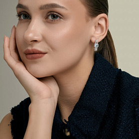 Серьги SOKOLOV - Серебро 925, Топаз, Фианит (арт. 92025399)
